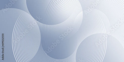 White and blue abstract background with geometric shapes. Modern circle lines pattern. Minimal geometric design. Futuristic concept