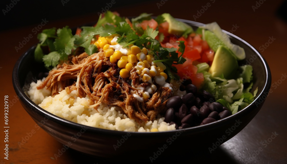 Healthy eating Fresh salad, vegetarian meal, gourmet bowl of vegetables generated by AI Healthy eating Fresh salad, vegetarian meal, gourmet bowl of vegetables generated by AI