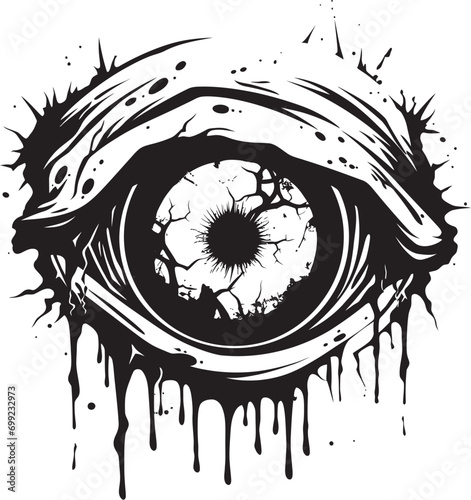 Creepy Undead Vision Vector Zombie Eye Emblem Horrifying Stare Black Creepy Eye Logo