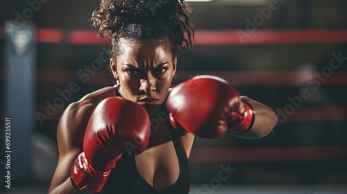 a woman in a boxing ring © progressman