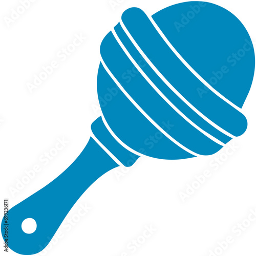 Baby rattle with textured grips vektor icon illustation