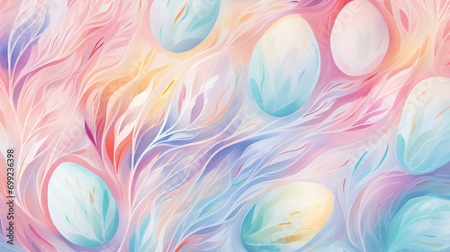 Vector Watercolor Background with Delicate Watercolor Strokes Creating an Abstract Easter Egg Pattern, Infused with Soft Hues, Easter, Background