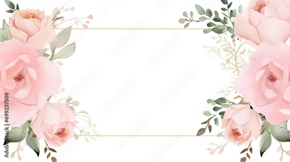invitation with pink floral motif