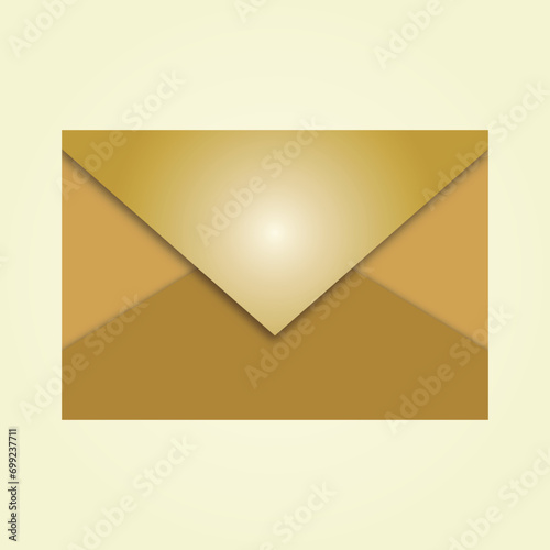 Email icon with gold color and brown and yellow background