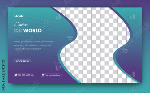 Modern youtube thumbnail design with awesome text template