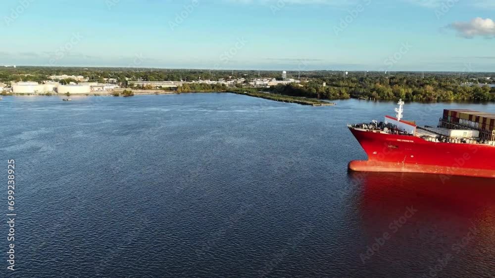 Philadelphia, PA USA - October 5, 2023 Cargo Ship MSC United VIII Enters Port of Philadelphia - Attacked in Red Sea December 26, 2023