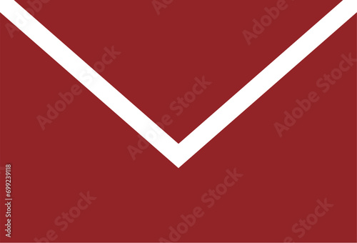 red check mark on white. Red email icon, red icon