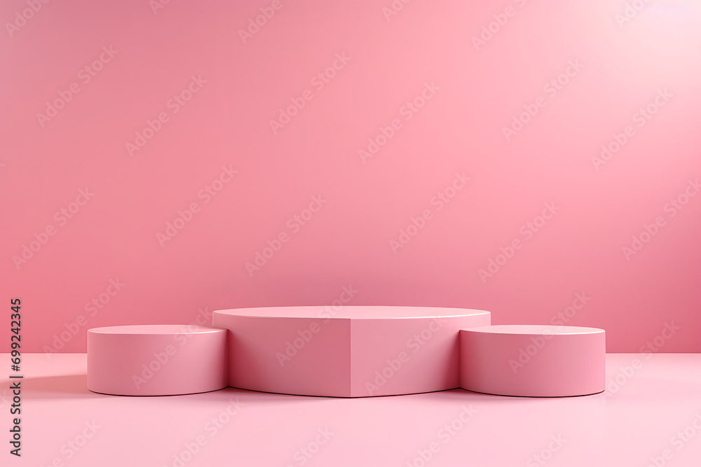 stand podiums against a soft pink gradient background, generative ai, generative , ai, stand podiums against a soft pink gradient background, generative ai, generative , ai,