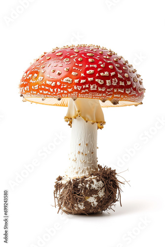 Obraz na płótnie Fly agaric mushroom (Amanita muscaria) isolated on white w salonie