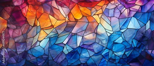 Stained Glass Kaleidoscope texture background  a background with the vibrant and intricate patterns of stained glass  can be used for website design  and printed materials like brochures  flyers.  