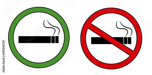 Símbolo, icono o cartel  "Prohibido Fumar" y "Sector Fumadores". Para comercios y negocios.