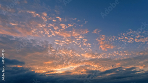 beautiful sunrise golden clouds on the sky backdrop - photo of nature