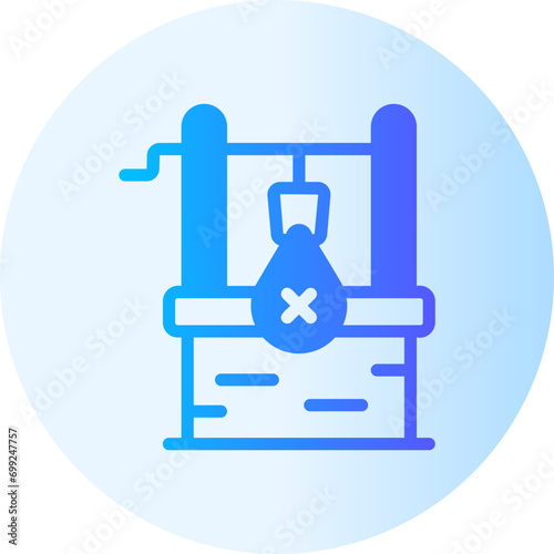 water well gradient icon