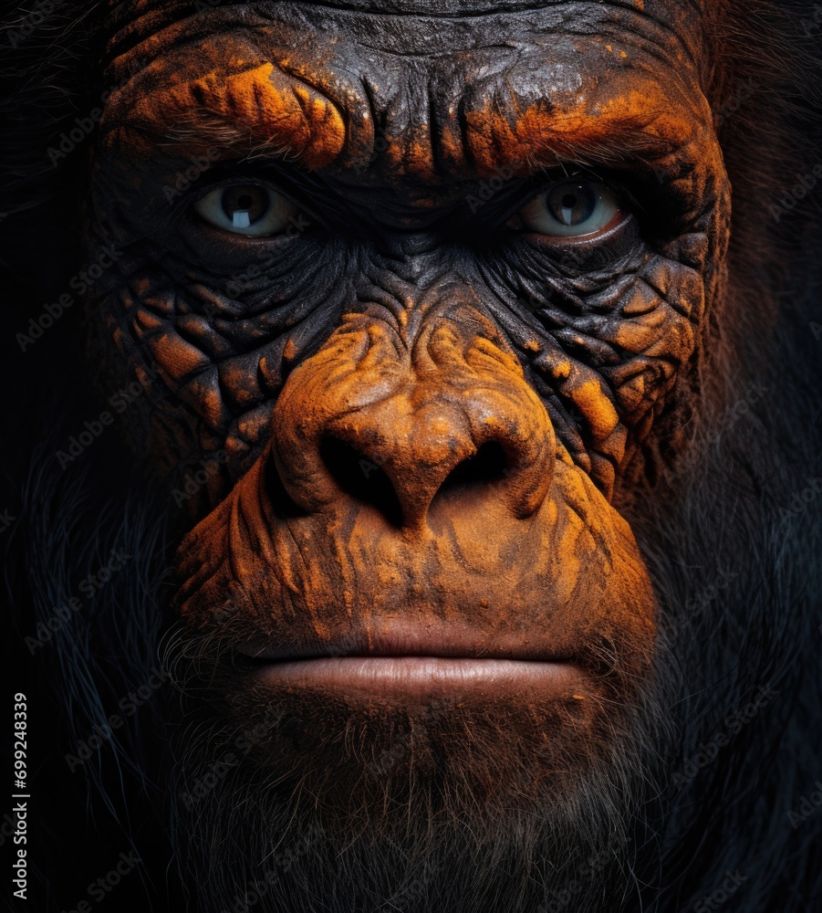 Gorilla face , mammal animal eyes