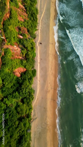 Aerial View of Varkala Beach, Thiruvananthapuram, India photo