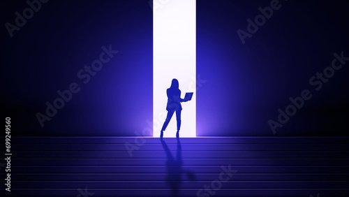 Business woman silhouette. ...