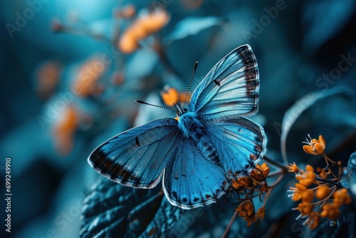 a butterfly landing on a flower © Natalia