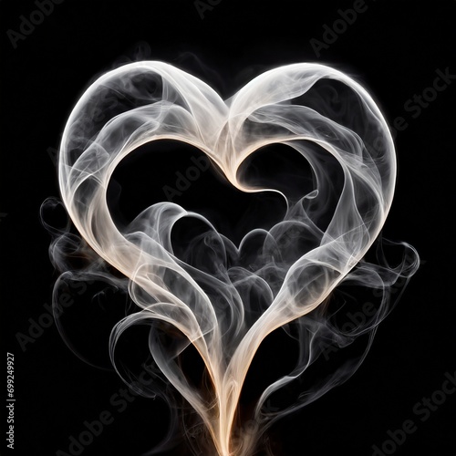 Forma de corazón de humo