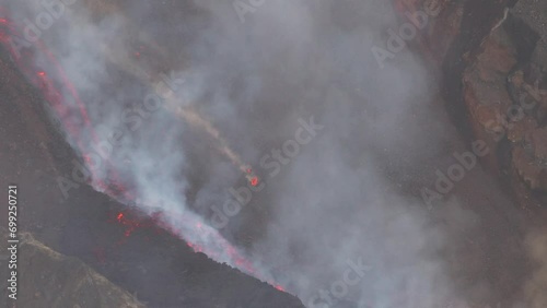 Etna Eruption in Sicily. Lava flow 
