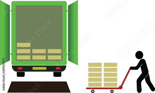 Loading material form truck | transport goods |Warehouse materials loading | load shipment