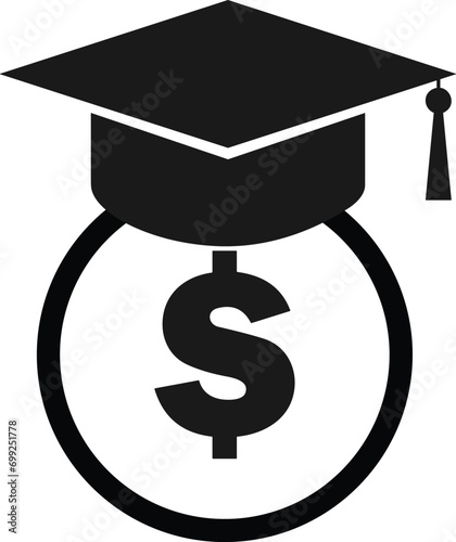 Scholarship icon vector | investment in education |business, finance | Academic scholarship symbol