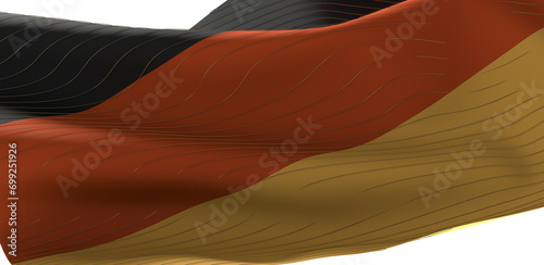 Germany flag of silk with copyspace for your text or images and white background-3D photo