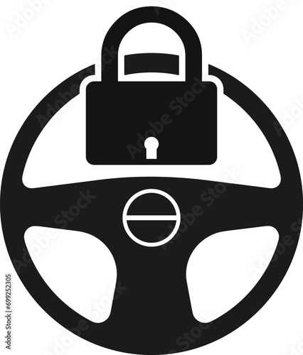 Vehicle Steering lock sign vector | Steering Locked | Automated driving 