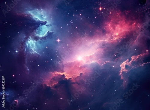 the pink and purple nebula in space