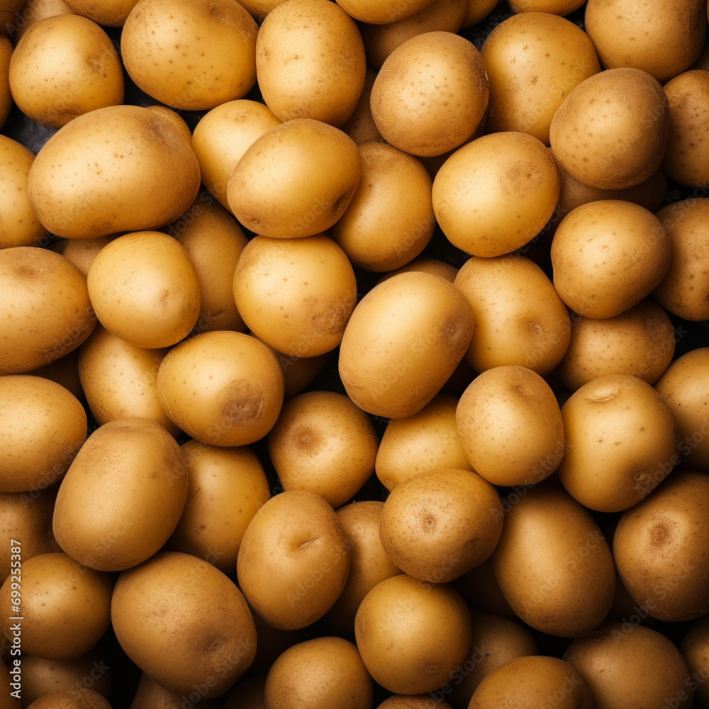 Fotografia con detalle y textura de multitud de patatas Fotografia con detalle y textura de multitud de patatas