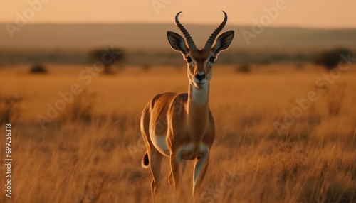 Animal in Africa nature, sunset safari, outdoors mammal, wilderness area generated by AI