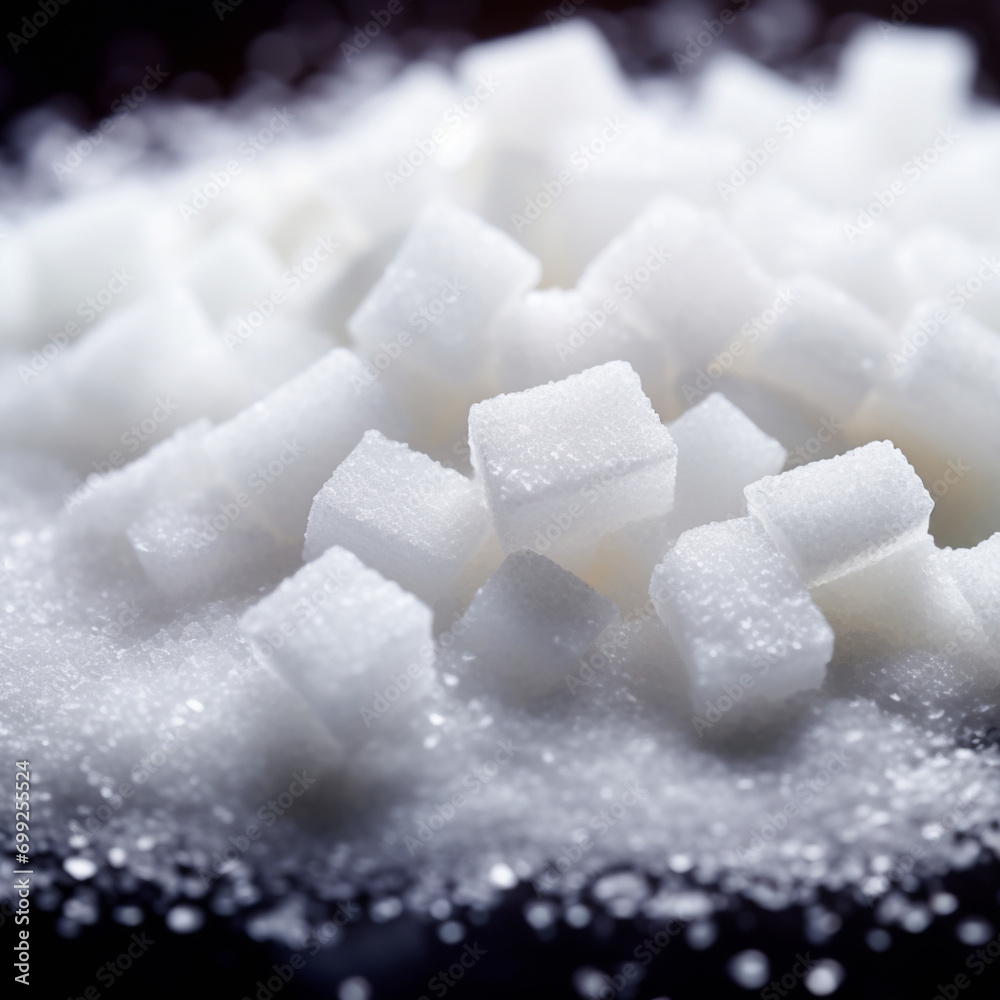 Fotografia de primer plano con detalle y textura de azucarillos de tonos blancos