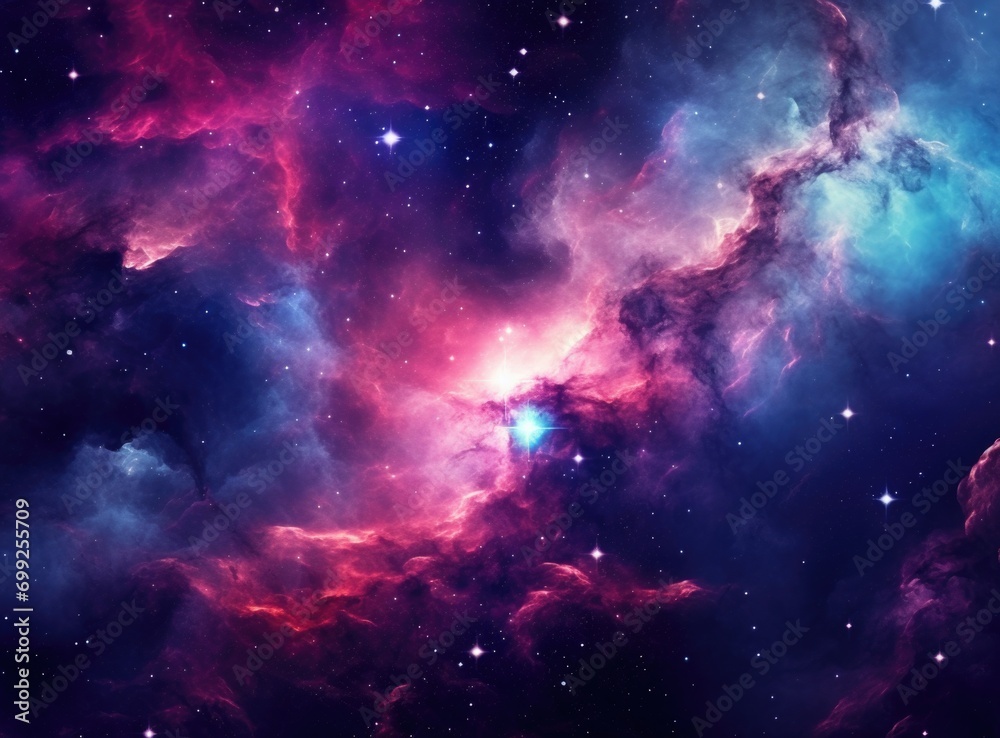 the pink and purple nebula in space