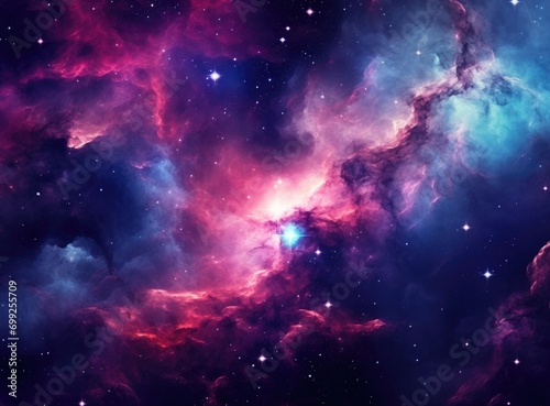 the pink and purple nebula in space