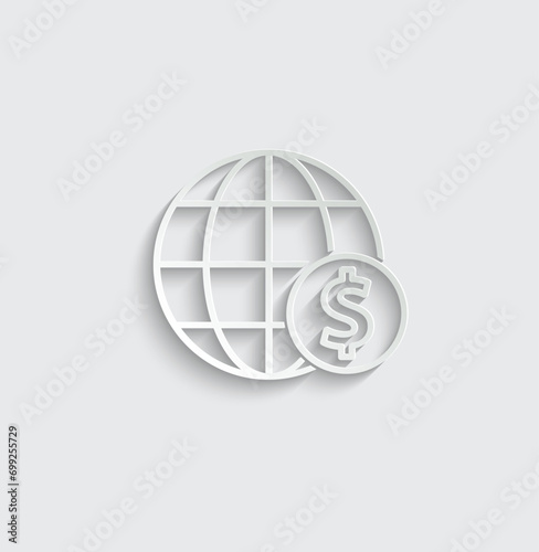 money international transfer card icon vector 