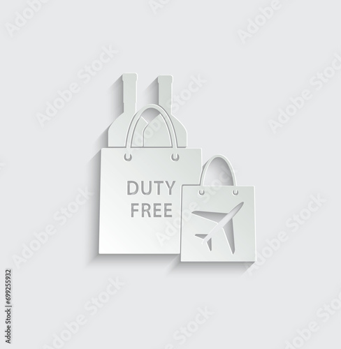 Duty free vector icon bag icon 