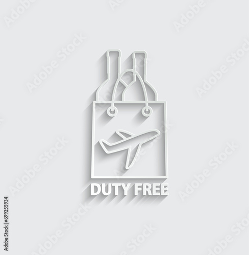 Duty free vector icon bag icon 