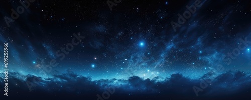 Space scene with stars in the galaxy. Panorama. Universe filled with stars, nebula and galaxy