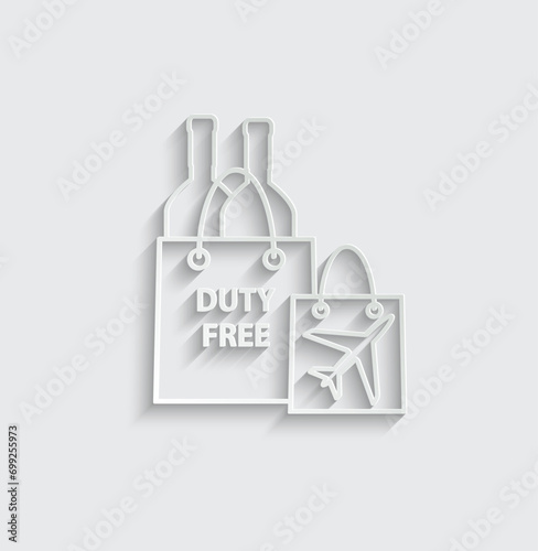 Duty free vector icon bag icon 
