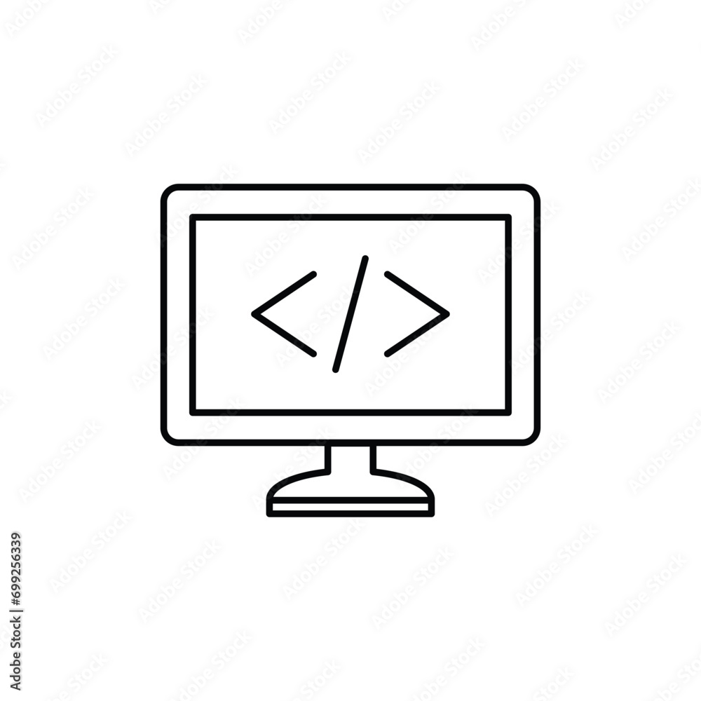 programming coding icon vector Programmer, coder icon, software sign