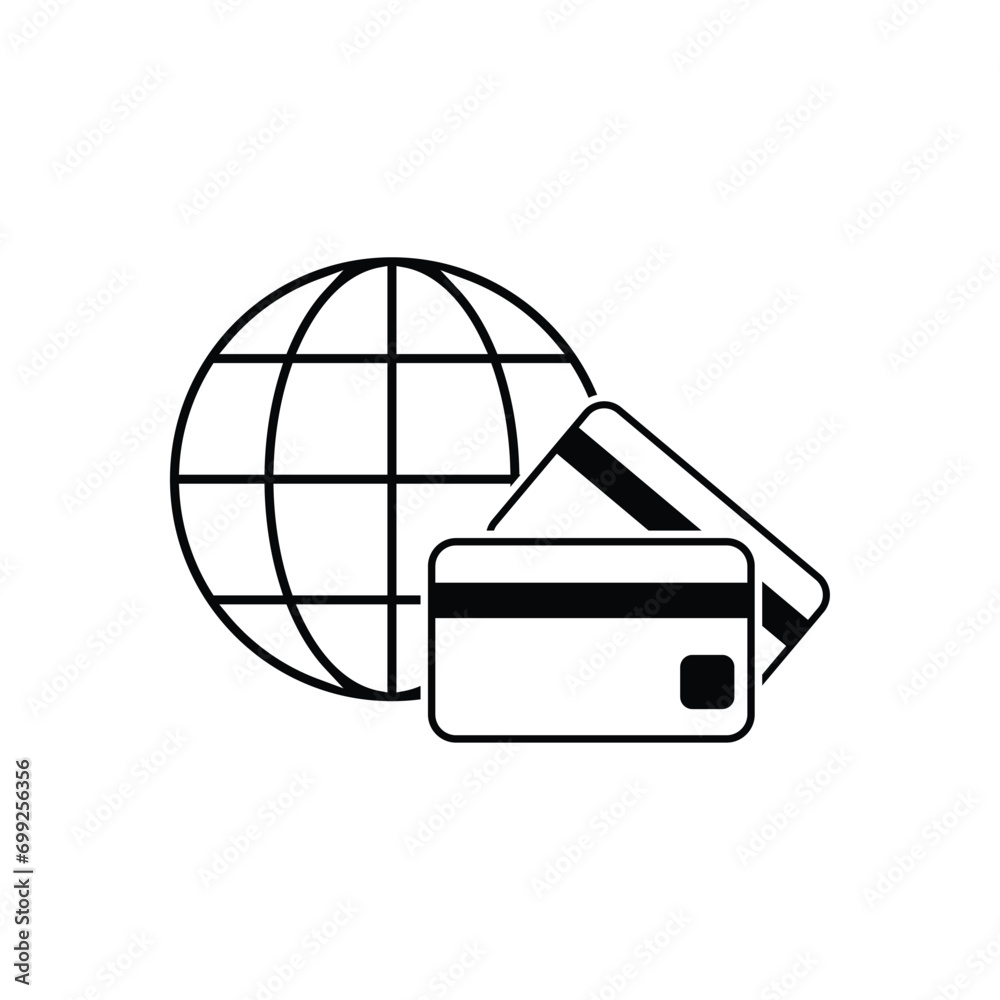 money international transfer card icon vector money international transfer card icon vector