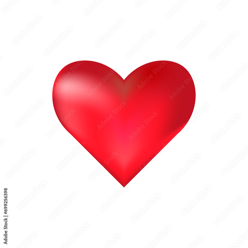 Vibrant Red Heart Icon for Romance