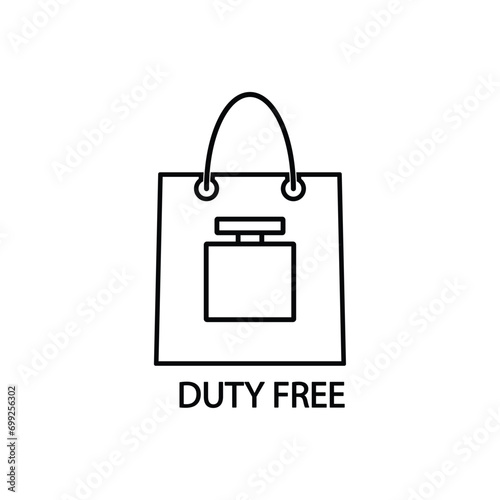 Duty free perfume vector icon bag icon 