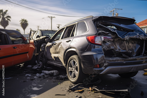 Generative AI image of a Severe Vehicle Collision Aftermath photo