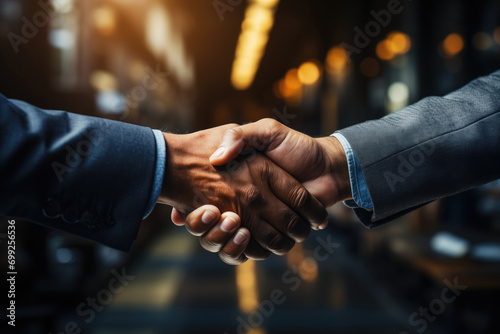 Generative AI depiction of a professional handshake photo