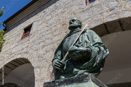 Laredo, Spain. Monument to Charles V, Holy Roman Emperor, in front of the Town Hall