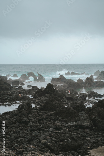 jusangjeolli cliff in jeju island, South Korea. photo