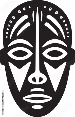Sacred Impression African Mask Vector Logo Ethnic Essence Tribal Vector Emblem