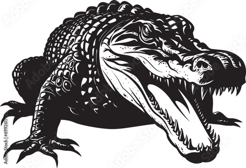 Primeval Stalker Alligator Black Icon Swamp Majesty Vector Alligator Emblem