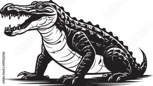 Primeval Power Vector Alligator Icon Sleek Scale King Black Alligator Emblem © BABBAN