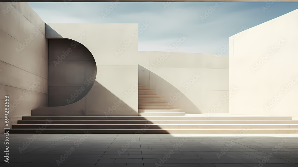 Fototapeta premium Modern architecture background, concrete wall texture background abstract
